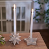 Decorative Stoneware Candle Holder - Star Tray Design - Cream Gloss Finish from Primitives by Kathy