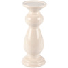 Set of 3 Ceramic Pillar Candle Holders - Glossy Cream Finish - Various Designs from Primitives by Kathy