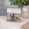 Decorative Wooden Block Sign Decor - Farmhouse Chickens 4x4 from Primitives by Kathy