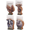 Set of 4 Wooden Table Place Card Holders - Various Farmhouse Animals from Primitives by Kathy