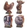 Set of 4 Wooden Table Place Card Holders - Various Farmhouse Animals from Primitives by Kathy