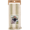 Cotton Kitchen Dish Towel - Farmhouse Sheep With Floral Crown - 20x28 from Primitives by Kathy