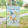 Double Sided Polyester Garden Flag - Oh Happy Day - Gnome In Daisies Field 12x18 from Primitives by Kathy