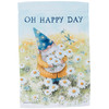 Double Sided Polyester Garden Flag - Oh Happy Day - Gnome In Daisies Field 12x18 from Primitives by Kathy