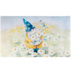 Decorative Entryway Door Mat Area Rug - Gnome In Daisy Flower Field 34x20 from Primitives by Kathy