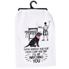 Dog Lover Cotton Kitchen Dish Towel - Every Burger You Flip I'll Be Watching 28x28 from Primitives by Kathy