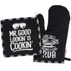 Oven Mitt & Potholder Set - Mr. Good Lookin' & Every Butt Deserves A Good Rub from Primitives by Kathy