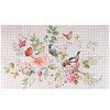 Decorative Entryway Door Mat Area Rug - Chickadee Birds & Spring Flowers 34x20 from Primitives by Kathy