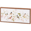 Decorative Framed Canvas Wall Art Decor - Chickadees & Spring Flowers 16x8 from Primitives by Kathy