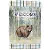 Double Sided Polyester Garden Flag - Welcome - Bear In Forest 12x18 from Primitives by Kathy