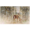 Decorative Entryway Door Mat Area Rug - Deer & Fawn In Woods 34x20 from Primitives by Kathy