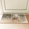 Decorative Entryway Door Mat Area Rug - Deer & Fawn In Woods 34x20 from Primitives by Kathy