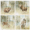 Set of 4 Wooden Drink Coasters - Woodland Animals 4x4 - Lake & Cabin Collection from Primitives by Kathy