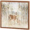 Decorative Framed Canvas Wall Decor Art - Deer & Fawn In Forest 16x16 from Primitives by Kathy