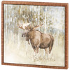 Decorative Framed Canvas Wall Decor Art - Moose In Forest 16x16 - Lake & Cabin Collection from Primitives by Kathy