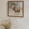 Decorative Framed Canvas Wall Decor Art - Moose In Forest 16x16 - Lake & Cabin Collection from Primitives by Kathy