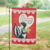 Double Sided Polyester Garden Flag - Vintage Valentine Skunk Holding Flowers - Once You Get Used To Me from Primitives by Kathy