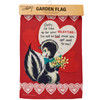 Double Sided Polyester Garden Flag - Vintage Valentine Skunk Holding Flowers - Once You Get Used To Me from Primitives by Kathy