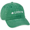 Adjustable Cotton Baseball Cap - Shamrock Lucky - Green & White from Primitives by Kathy