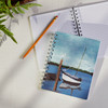 Double Sided Spiral Notebook - Docked Sailboat (120 Lined Pages) from Primitives by Kathy