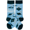 Colorfully Printed Cotton Novelty Socks - Awesome Graduate from Primitives by Kathy