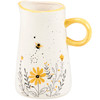 Decorative Stoneware Pitcher - Bumblebee & Flowers - 70 Ounces from Primitives by Kathy