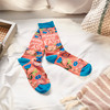 Colorfully Printed Cotton Novelty Socks - Mommin' Ain't Easy - Floral Print Design from Primitives by Kathy