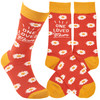 Colorfully Printed Cotton Novelty Socks - One Loved Mom - Daisy Flower Print from Primitives by Kathy