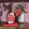 Decorative Red & White Wooden Sign - Love You A Bushel & A Peck - Rose Print Design from Primitives by Kathy