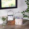 Set of 2 Decorative Metal Buckets - Bumblebees & Daisy Flowers - Garden Collection from Primitives by Kathy