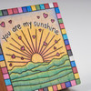Decorative Wooden Block Sign - You Are My Sunshine 4x4 - Sunray Hearts from Primitives by Kathy