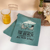 Cotton Kitchen Dish Towel - What Happens At The Beach Is Laughed At 28x28 from Primitives by Kathy