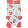 Colorfully Printed Cotton Novelty Socks - Strawberry Print Design - Garden Collection from Primitives by Kathy