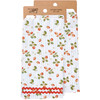 Cotton Kitchen Dish Towel - Wild Strawberries Print 20x28 - Garden Collection from Primitives by Kathy