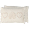 Decorative Cotton Throw Pillow With Fringe - Textured Heart Design 15x10 from Primitives by Kathy