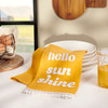 Yellow Cotton Kitchen Dish Towel - Hello Sunshine 20x26 - Stitch Art Collection from Primitives by Kathy