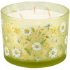 3 Wick Jar Candle - Daisy Flower Design - Flower Garden Scent - 30 Hours from Primitives by Kathy
