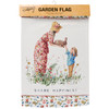 Double Sided Garden Flag - Share Happiness - Woman Child & Bunny Rabbit 12x18 from Primitives by Kathy