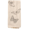 Cotton Kitchen Dish Towel - Vintage Style Butterflies With Gold Stripes 15x24 from Primitives by Kathy