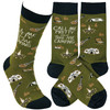 Colorfully Printed Cotton Novelty Socks - Call Me Pretty & Take Me Camping from Primitives by Kathy