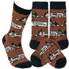 Colorfully Printed Cotton Novelty Socks - Happy Camper from Primitives by Kathy