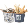 Set of 2 Decorative Metal Buckets - Seahorses & Starfish - Beach Collection from Primitives by Kathy