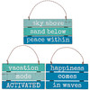 Set of 3 Slat Wood Beach Vacation Themed Hanging Ornaments from Primitives by Kathy