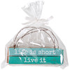 Set of 3 Wooden Hanging Ornaments - Beach Themed - Tan Lines & Life Is Short from Primitives by Kathy