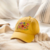 Adjustable Cotton Baseball Cap - Make A Difference - Floral Pattern Design - Yellow from Primitives by Kathy