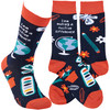 Colorfully Printed Cotton Novelty Socks - I Am Making A Difference - Teacher Themed from Primitives by Kathy