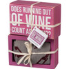 Decorative Box Sign & Pair of Socks Gift Set (Does Running Out Of Wine Count As Cardio) from Primitives by Kathy