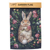 Double Sided Decorative Garden Flag - Snuggling Bunny Rabbit & Spring Flowers 12x18 from Primitives by Kathy