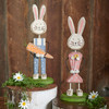 Set of 2 Wooden Bunny Rabbit Couple Figurines from Primitives by Kathy