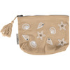 Cotton Linen Zipper Pouch Handbag - Gulls Just Wanna Have Fun - Seagulls & Seashells Design from Primitives by Kathy